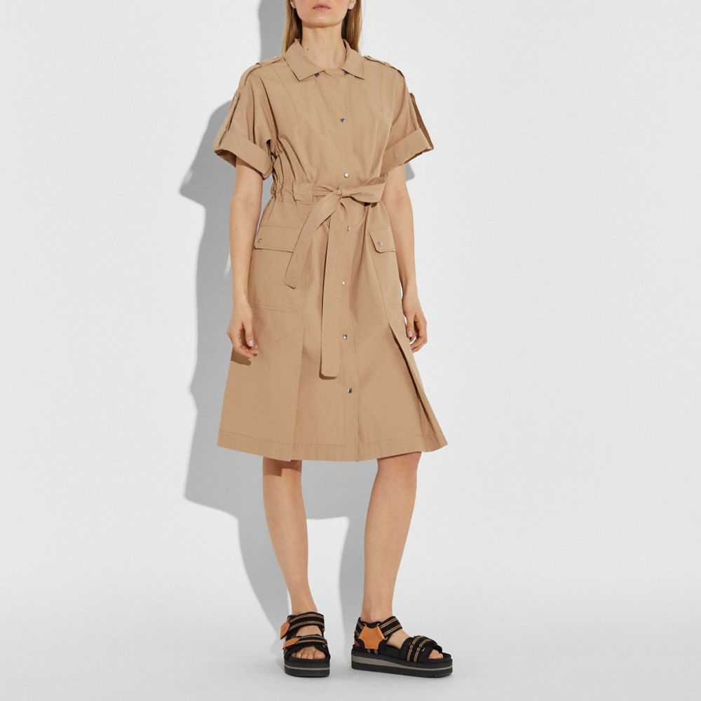 Khaki dress with outlet belt