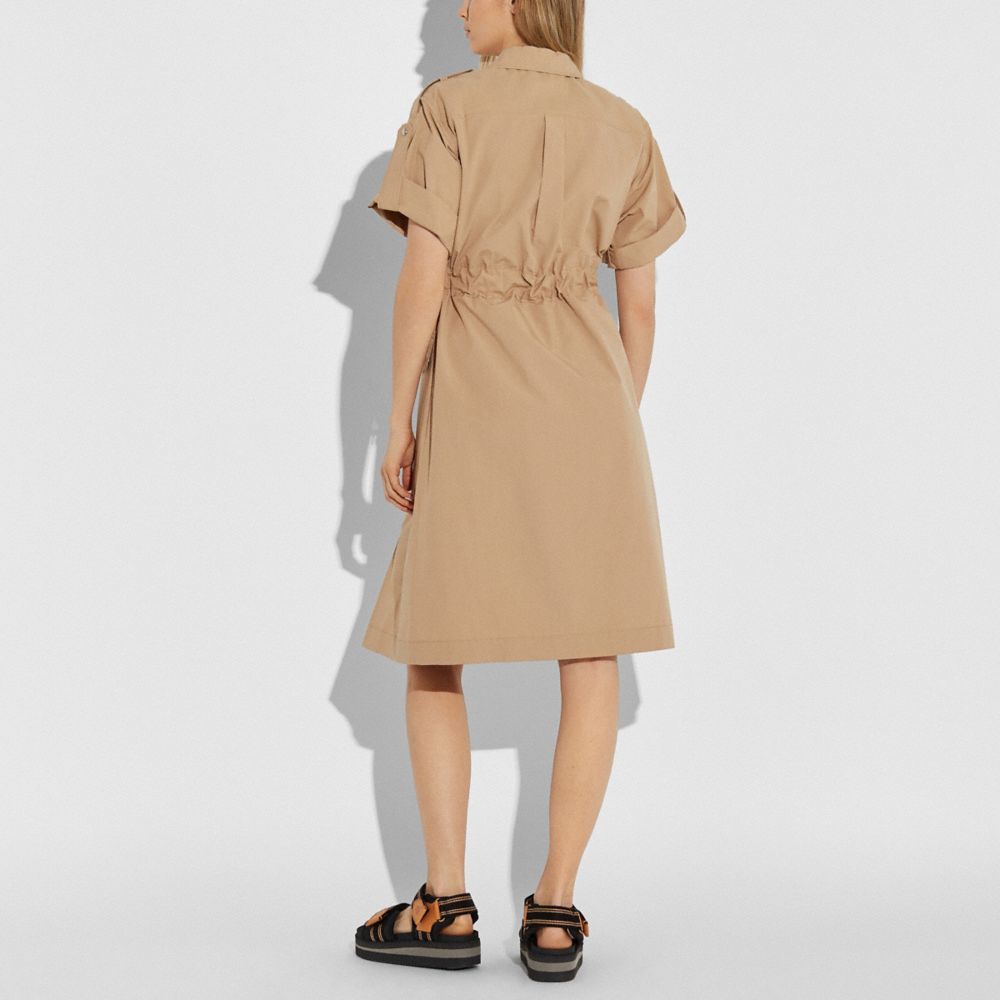 COACH®: Cotton Tie Waist Shirt Dress