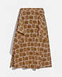 Bag Print Draped Midi Skirt
