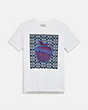 COACH®,APPLE GRAPHIC CAMP T-SHIRT,cotton,White,Front View