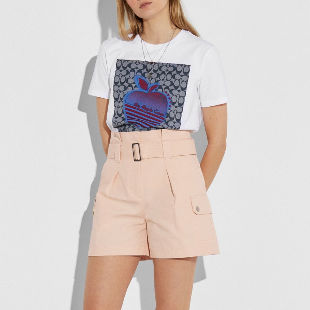 COACH®,Apple Graphic Camp T Shirt,,Scale View