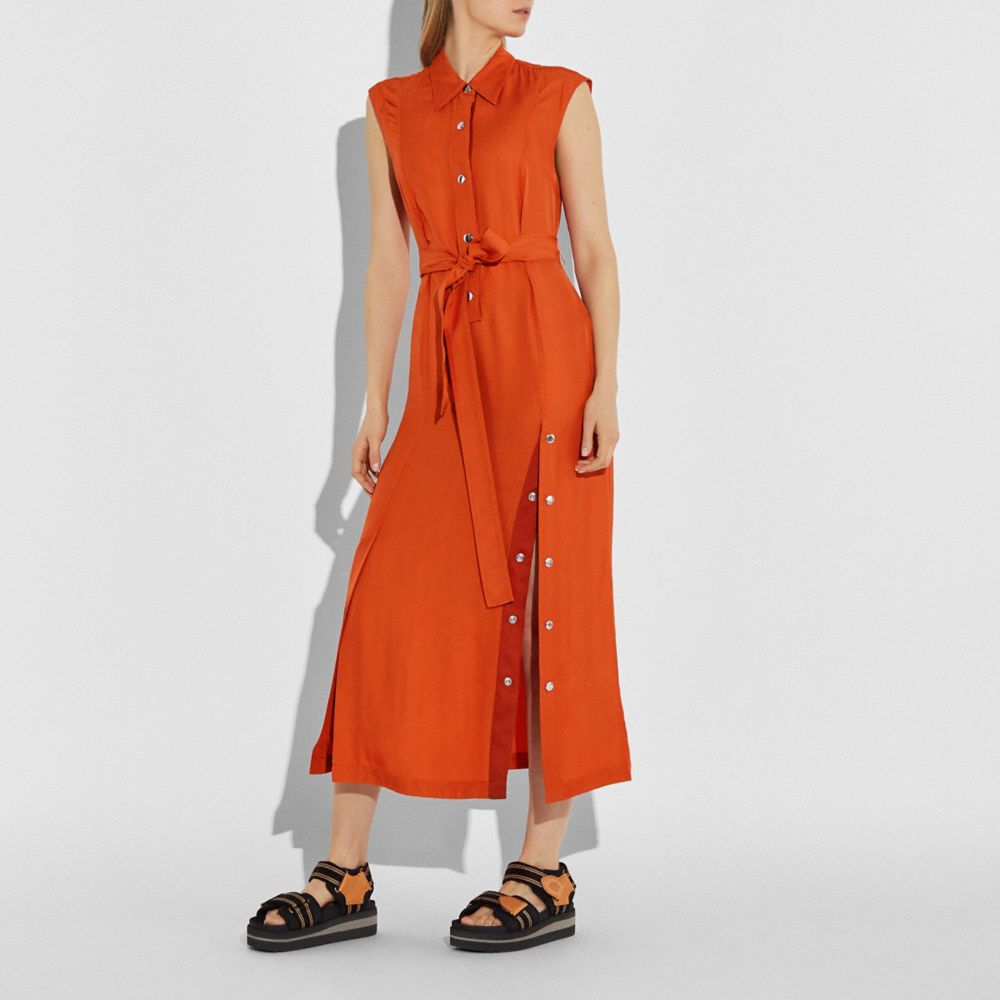COACH®,Long Shirt Dress With Side Slit,,Scale View