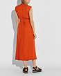 COACH®,LONG SHIRT DRESS WITH SIDE SLIT,twill,TANGERINE,Scale View