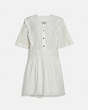 COACH®,BRODERIE ANGLAISE MINI DRESS,cotton,Cream,Front View