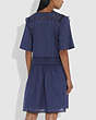 COACH®,BRODERIE ANGLAISE MINI DRESS,cotton,NAVY,Scale View