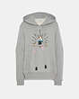 COACH®,PYRAMID EYE HOODIE,cotton,GREY,Front View