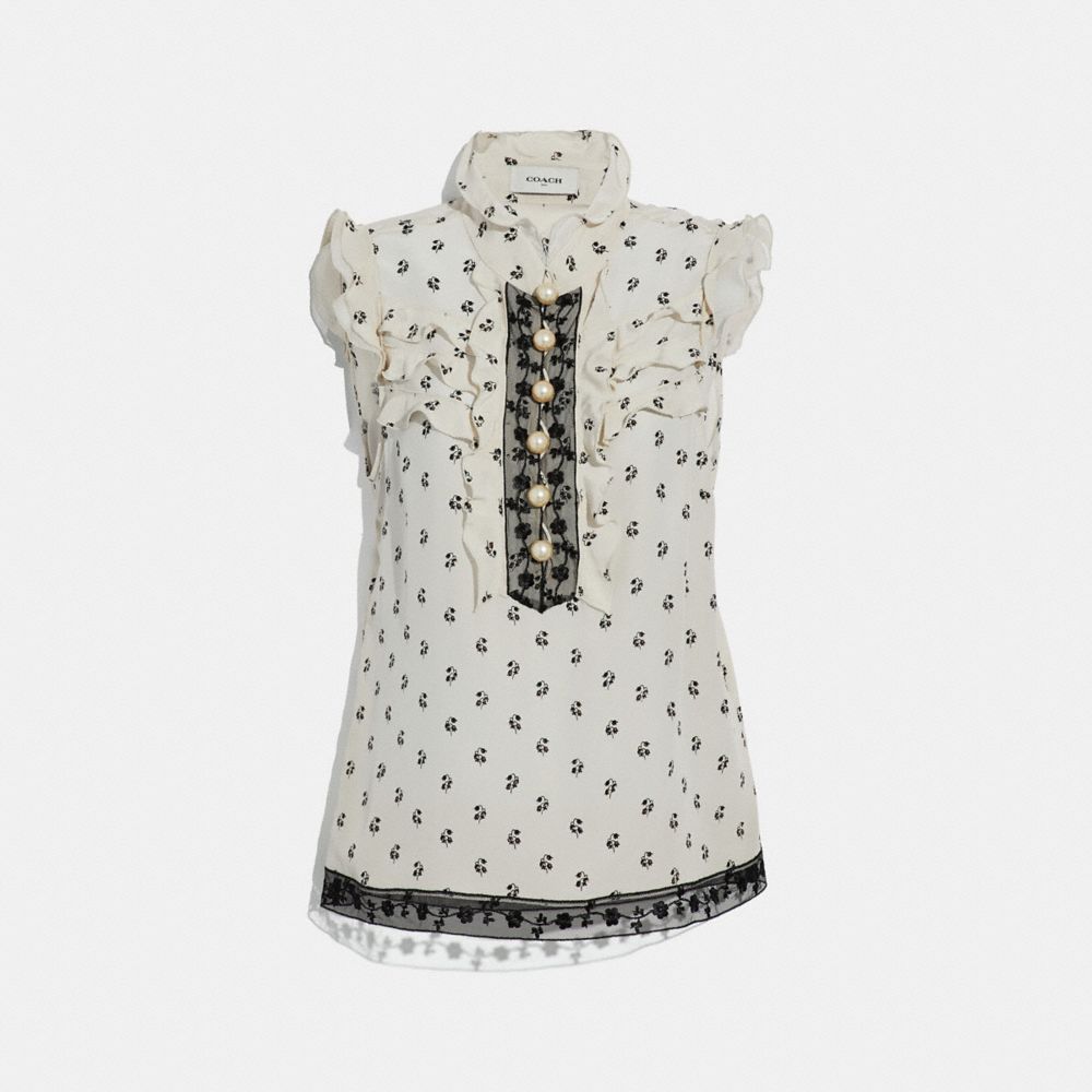 Lily Print Victorian Top