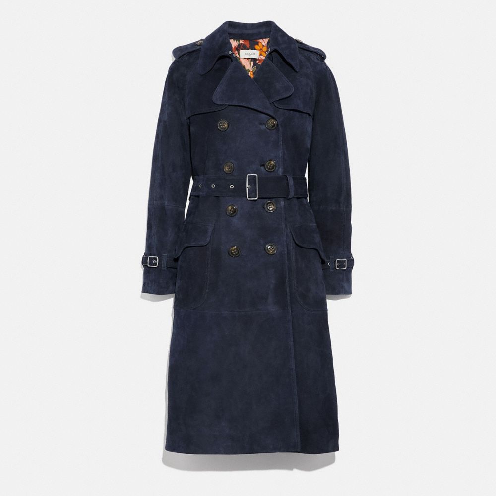 Coach suede 2024 trench coat