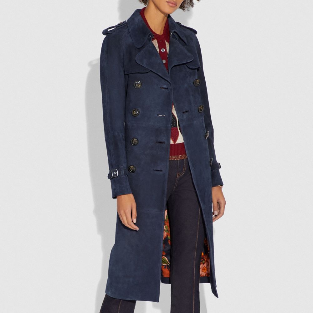 Coach suede outlet trench coat