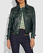 COACH®,LEATHER JACKET,Leather,FOREST GREEN,Scale View