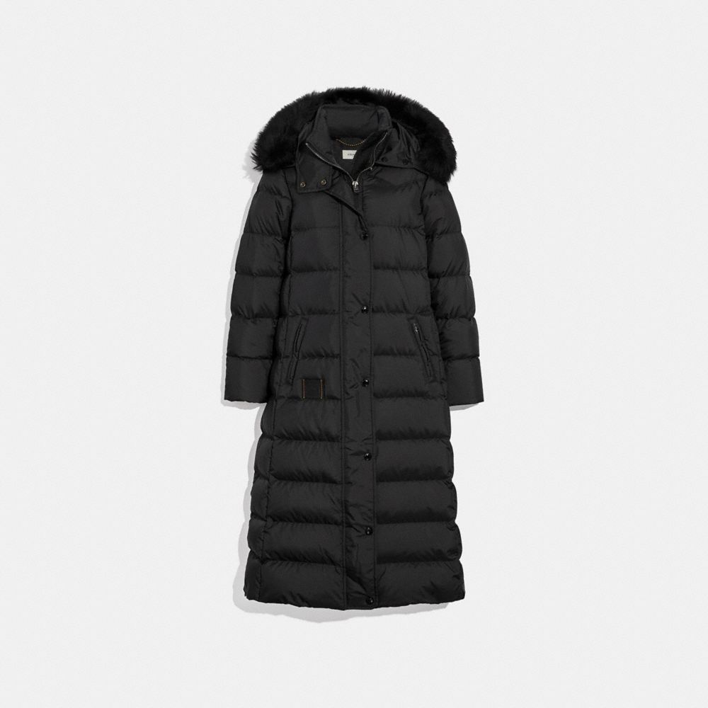 Coach long puffer clearance coat