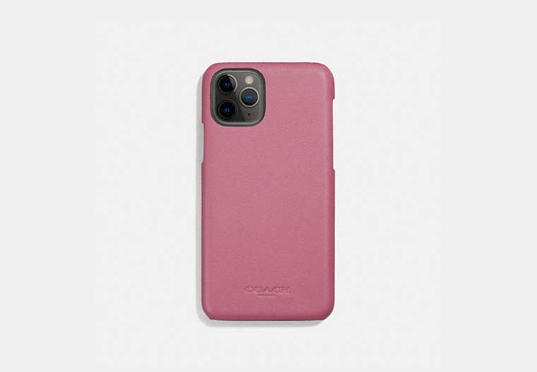 COACH®,COQUE IPHONE 11 PRO,Cuir,ROSE,Front View