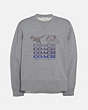 COACH®,SHADOW REXY AND CARRIAGE SWEATSHIRT,n/a,HEATHER GREY,Front View