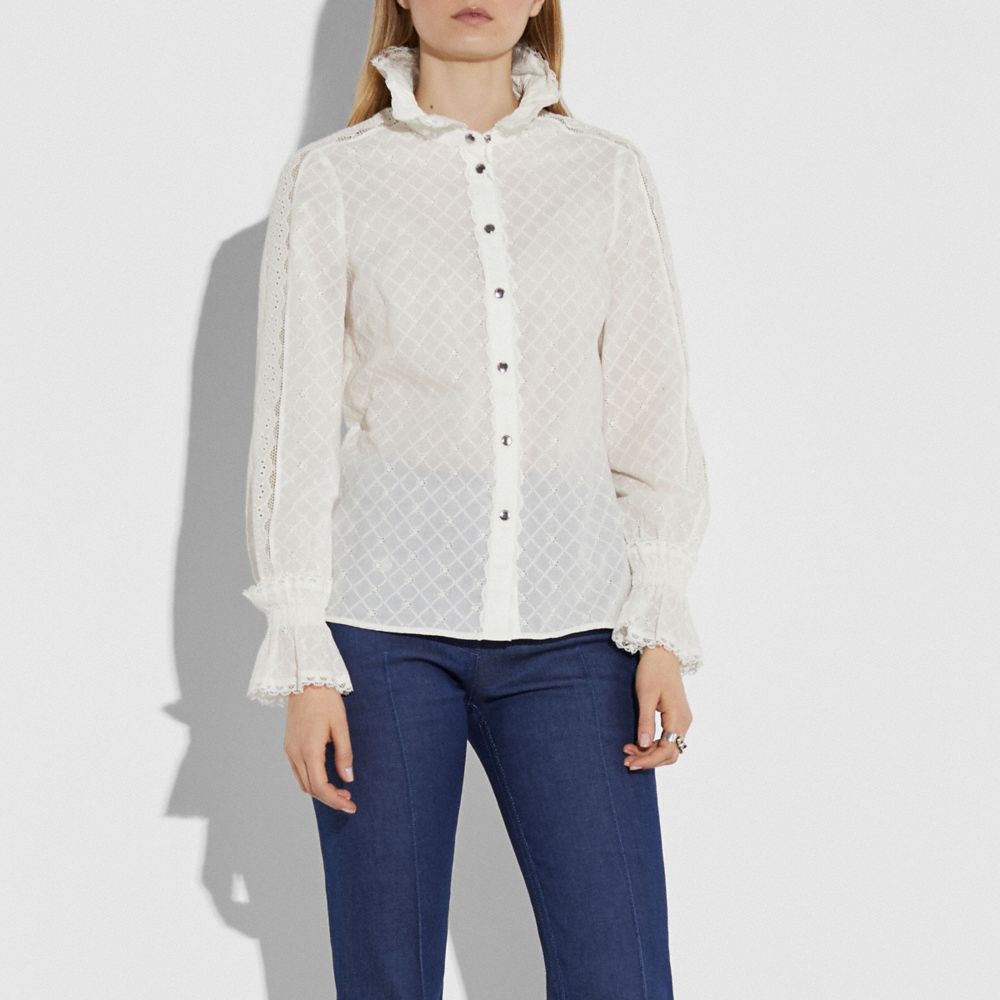 Long Sleeve Broderie Anglaise Top