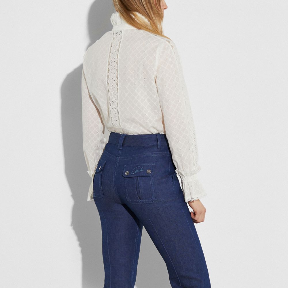 Long Sleeve Broderie Anglaise Top