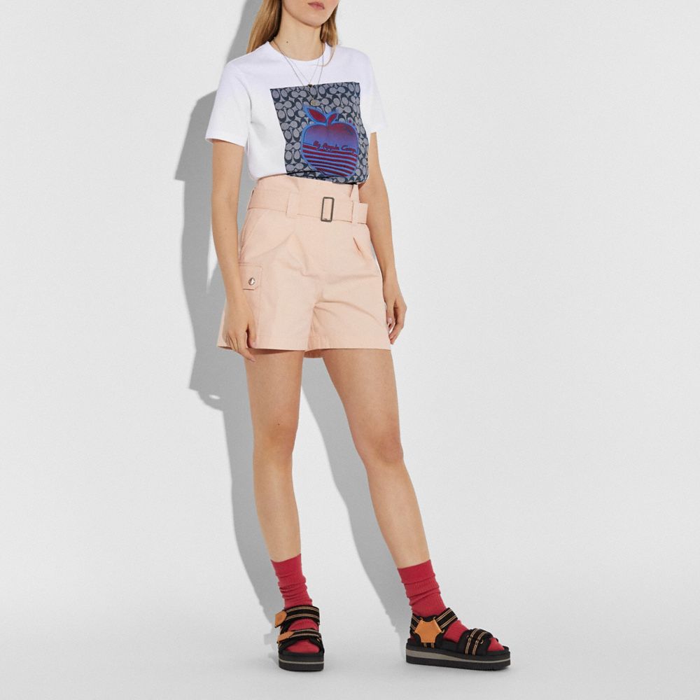 COACH®,Cotton Belted Shorts,,Scale View
