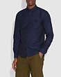 COACH®,SOLID REXY PATCH SHIRT,Mixed Material,NAVY,Scale View