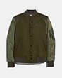 COACH®,MA-1 VARSITY JACKET,wool,ARMY GREEN,Front View