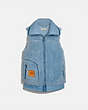 COACH®,SHEARLING VEST,Shearling,POWDER BLUE,Front View