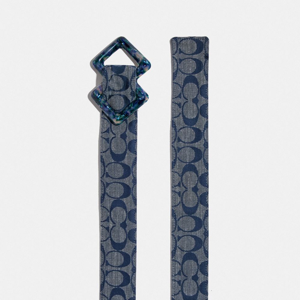 COACH®,Diamond Slider Buckle Belt, 45 Mm,,Angle View