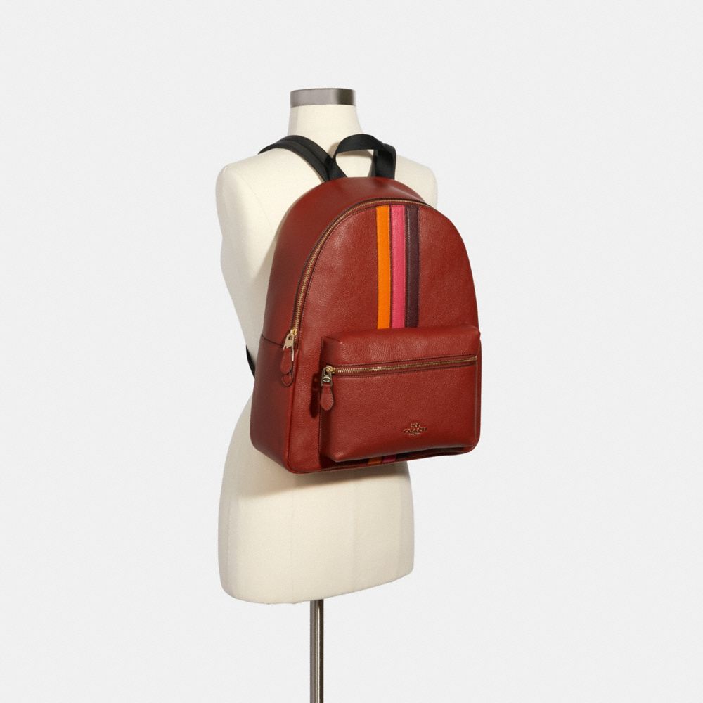 Charles backpack clearance with varsity stripe