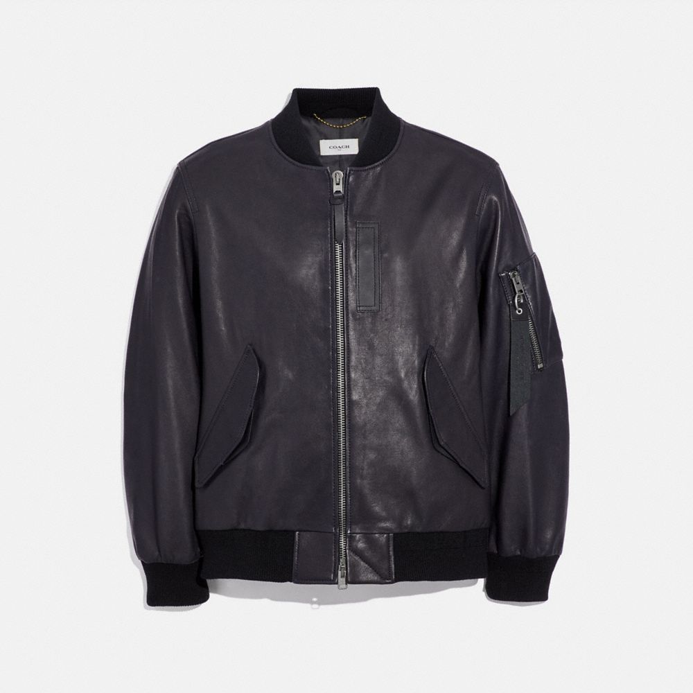 Coach leather outlet jacket sale