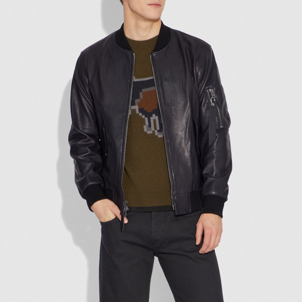 COACH®: Leather Ma 1 Jacket