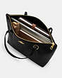 COACH®,ZIP TOP TOTE,Leather,Large,Everyday,Gold/Black,Inside View, Top View
