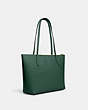 COACH®,ZIP TOP TOTE,Leather,Large,Everyday,Im/Dark Pine,Angle View
