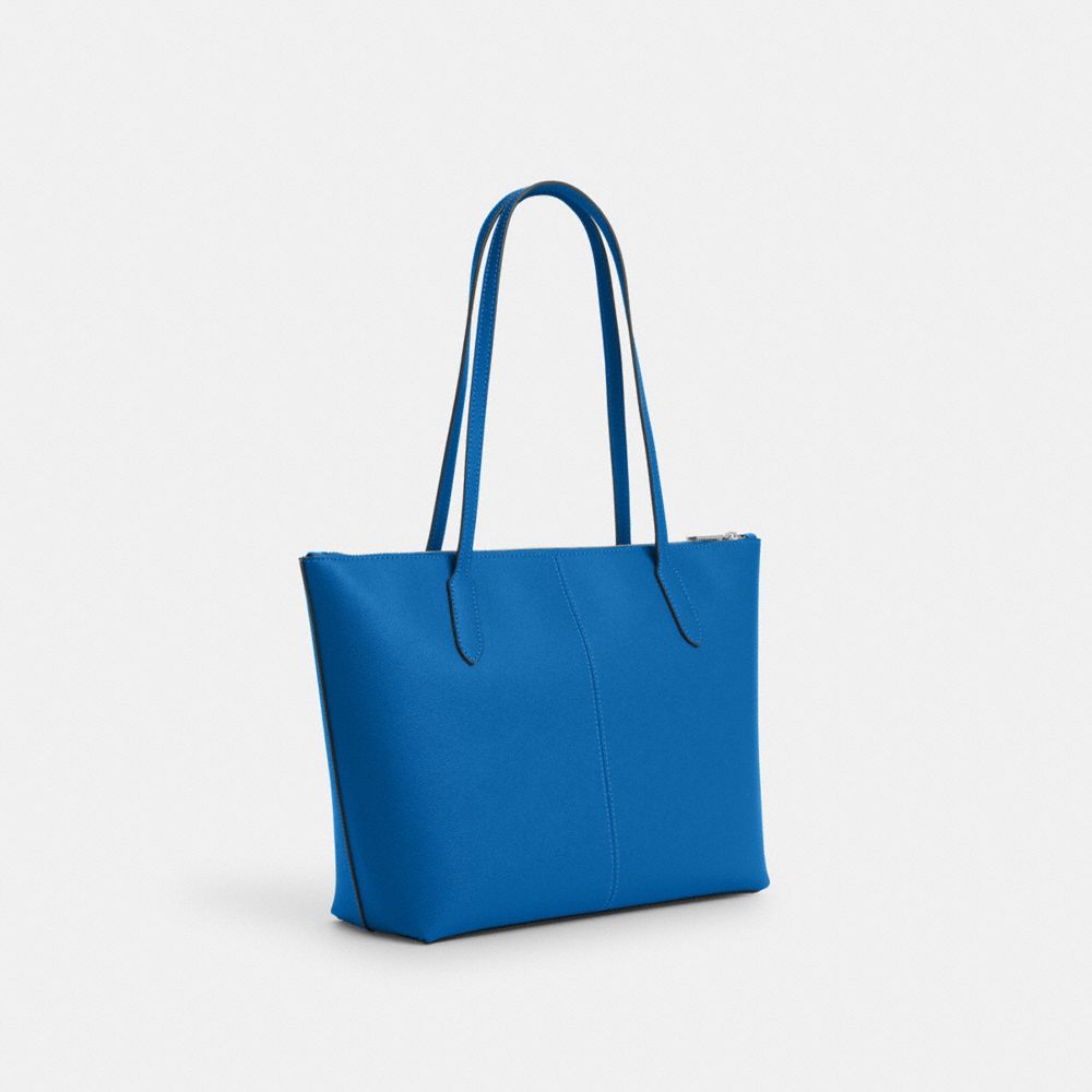 Coach blue leather discount tote