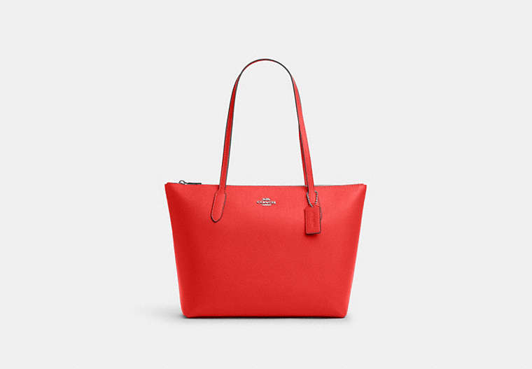 Coach Outlet Zip Top Tote In Red