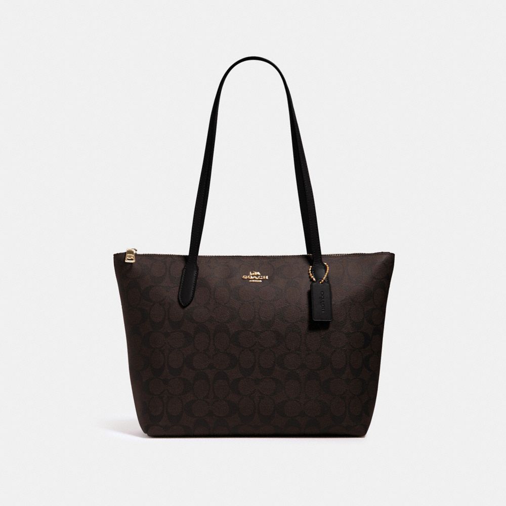 COACH® Outlet  Zip Top Tote In Signature Canvas