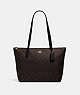 COACH®,ZIP TOP TOTE IN SIGNATURE CANVAS,pvc,Everyday,Gold/Brown Black,Front View