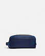 COACH®,TRAVEL KIT IN BLOCKED SIGNATURE CANVAS,pvc,Charcoal/Deep Sky,Front View