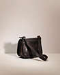 COACH®,VINTAGE CLASSIC POUCH,Leather,Brass/Black,Angle View
