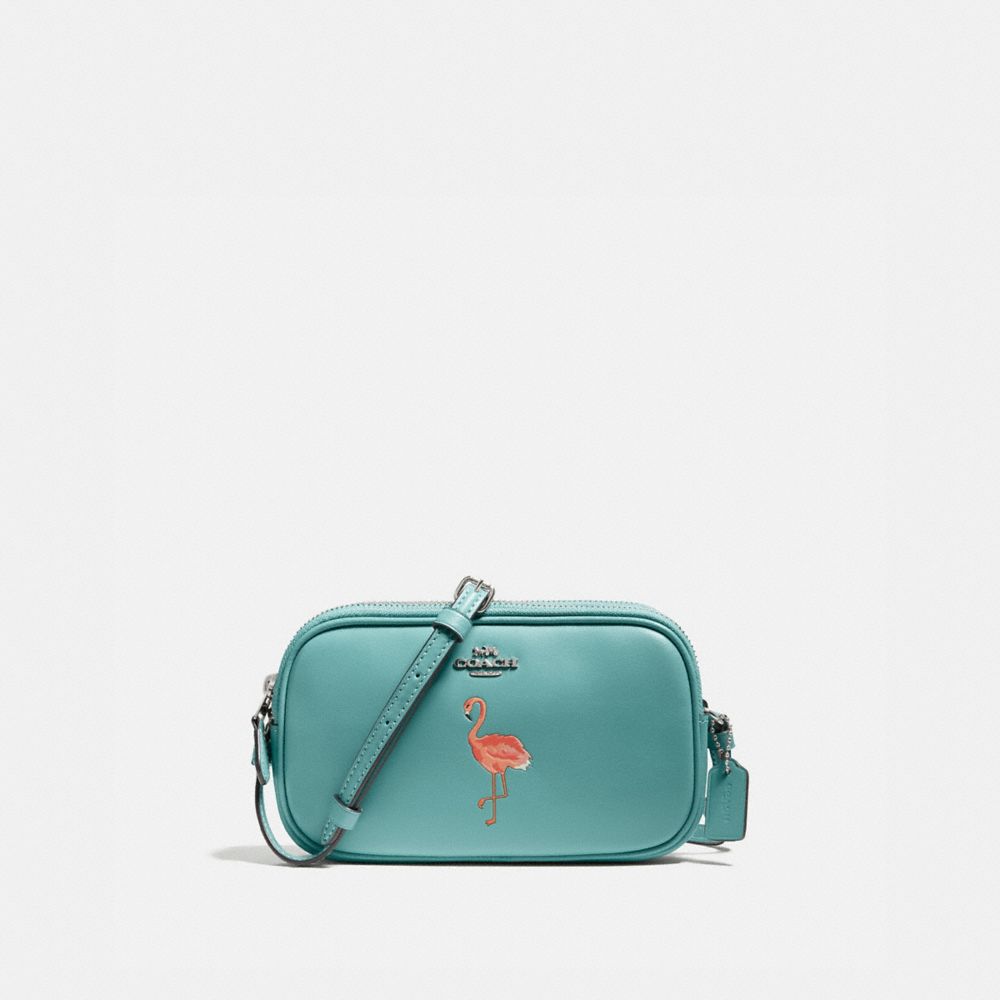 Crossbody Pouch With Flamingo Motif COACH