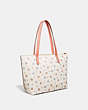 COACH®,TAYLOR TOTE WITH UMBRELLA PRINT,Coated Canvas,Medium,Gold/Chalk Multi/Light Coral,Angle View