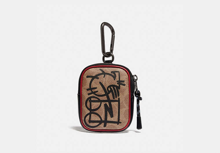 Hybrid Pouch 8 In Signature Canvas With Abstract Horse And Carriage