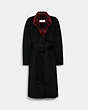 COACH®,LUXURY WOOL TRENCH,wool,Black,Front View