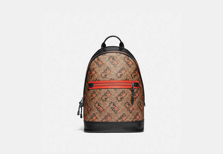 Barrow Backpack In Signature Canvas With Abstract Horse And Carriage