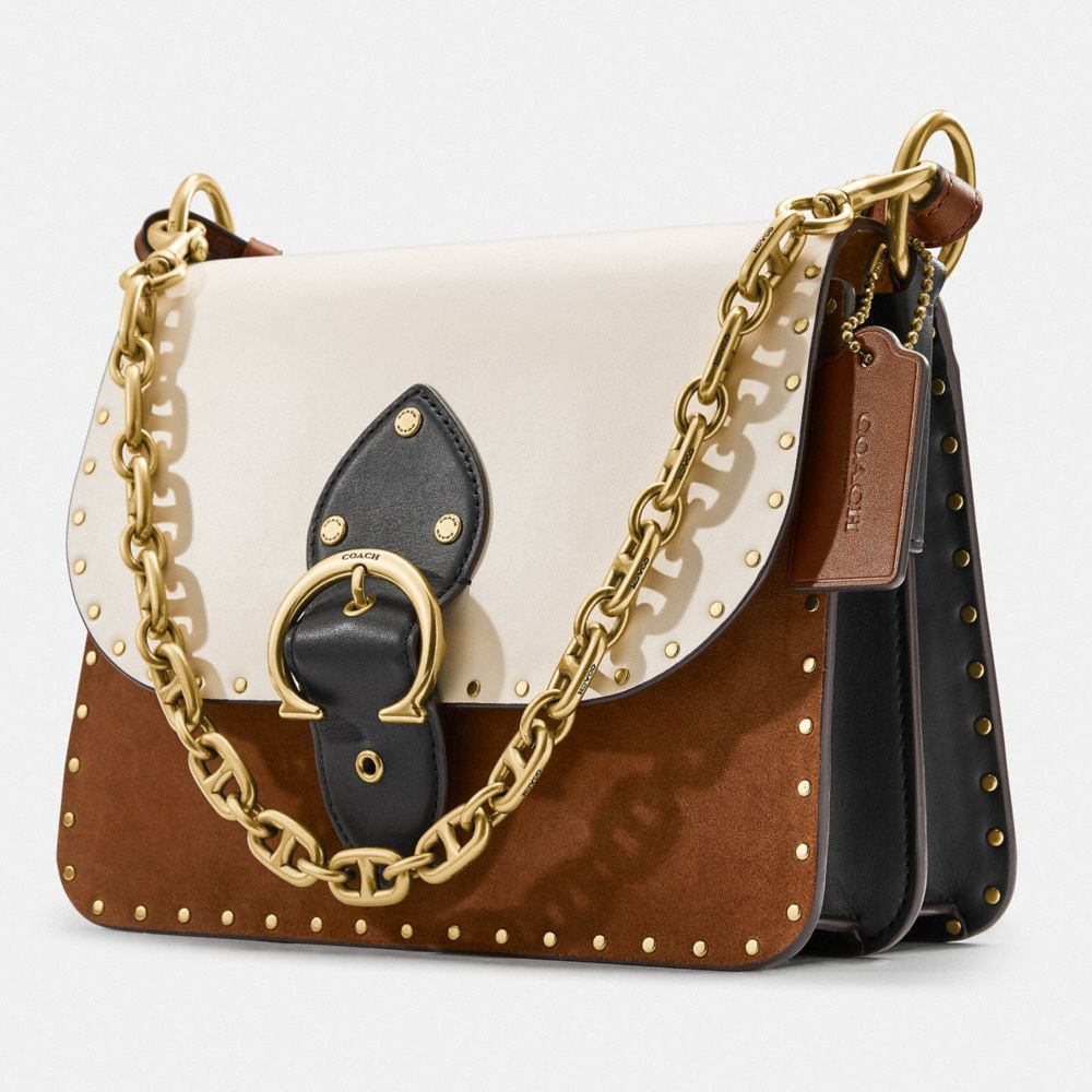 COACH®  Beat Shoulder Bag In Colorblock With Rivets