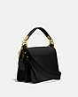 COACH®,BEAT SHOULDER BAG,Glovetanned Leather,Medium,Brass/Black,Angle View