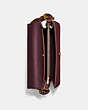 COACH®,BEAT SHOULDER BAG,Glovetanned Leather,Medium,Brass/Wine,Inside View,Top View