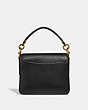 COACH®,BEAT SHOULDER BAG 18 WITH HORSE AND CARRIAGE PRINT,Coated Canvas/Pebble Leather,Small,Brass/Truffle Black,Back View