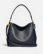 COACH®,SHAY SHOULDER BAG,Pebble Leather,Large,Brass/Midnight Navy,Front View