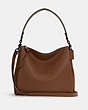 COACH®,SHAY SHOULDER BAG,Pebble Leather,Large,Pewter/Vintage Khaki,Front View