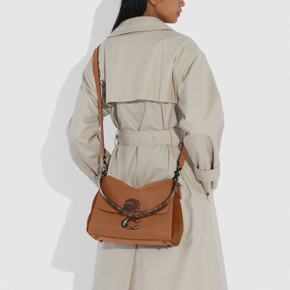 COACH®,May Shoulder Bag With Snakeskin Detail,,Detail View