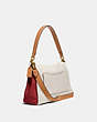 COACH®,MAY SHOULDER BAG IN COLORBLOCK,Pebble Leather,Medium,Brass/Ivory Blush Multi,Angle View