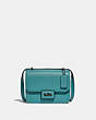 COACH®,ALIE SHOULDER BAG 18,Pebble Leather,Mini,Pewter/Retro Teal,Front View