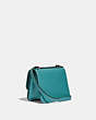 COACH®,ALIE SHOULDER BAG 18,Pebble Leather,Mini,Pewter/Retro Teal,Angle View